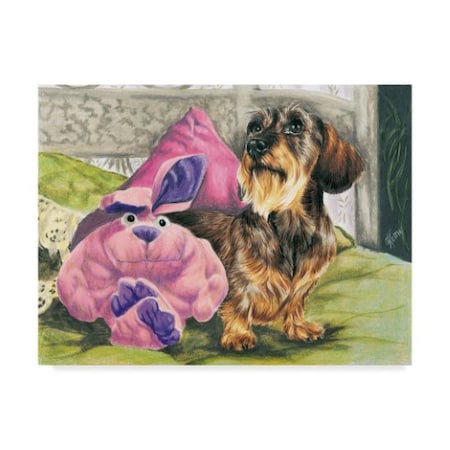 Barbara Keith 'Dachshund With Stuffed Toy' Canvas Art,18x24